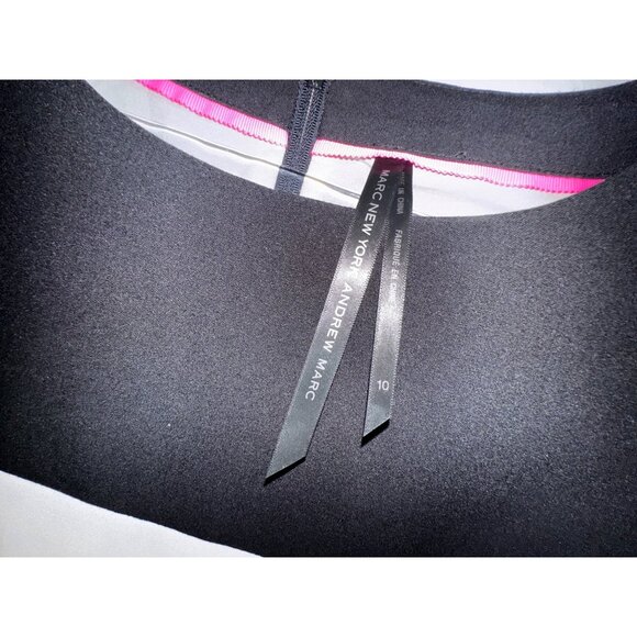 Marc New York Andrew Marc Black & White Striped Dress Size 10 Mod Classic‎ Cute - Picture 7 of 8